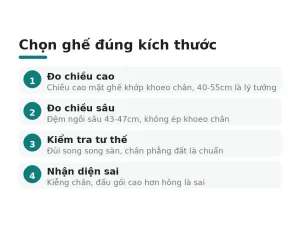 Chọn ghế đúng kích thước