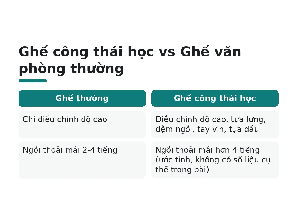 Vì sao dân văn phòng nên dùng ghế công thái học?