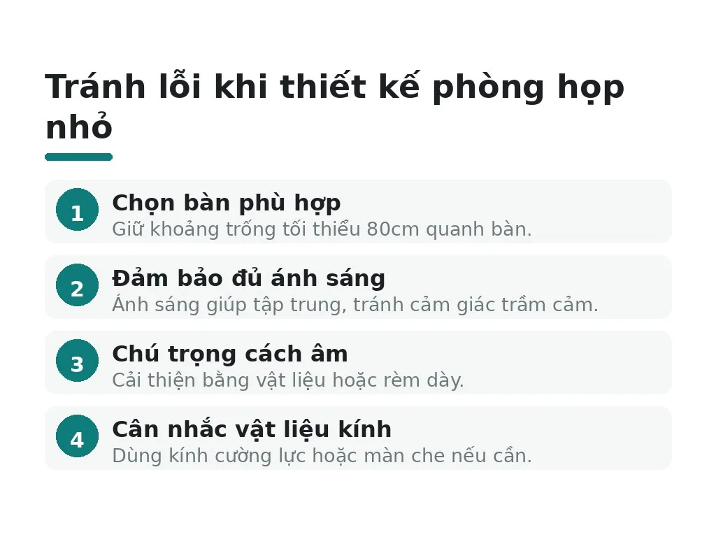 Lỗi phổ biến khi thiết kế phòng họp nhỏ là gì?