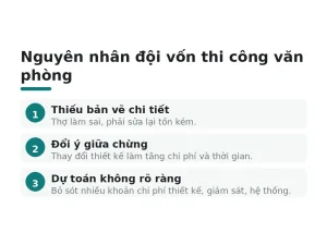 Nguyên nhân đội vốn thi công văn phòng
