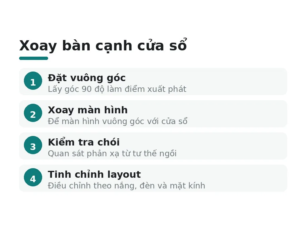 Bàn làm việc cạnh cửa sổ nên xoay hướng nào?